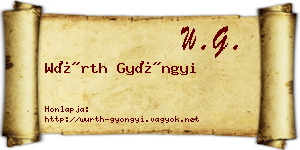 Würth Gyöngyi névjegykártya